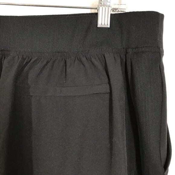 Athleta Women's Brooklyn Ankle Pants Size 18 Black Pull On Ribbed Panel Casual - Picture 7 of 11